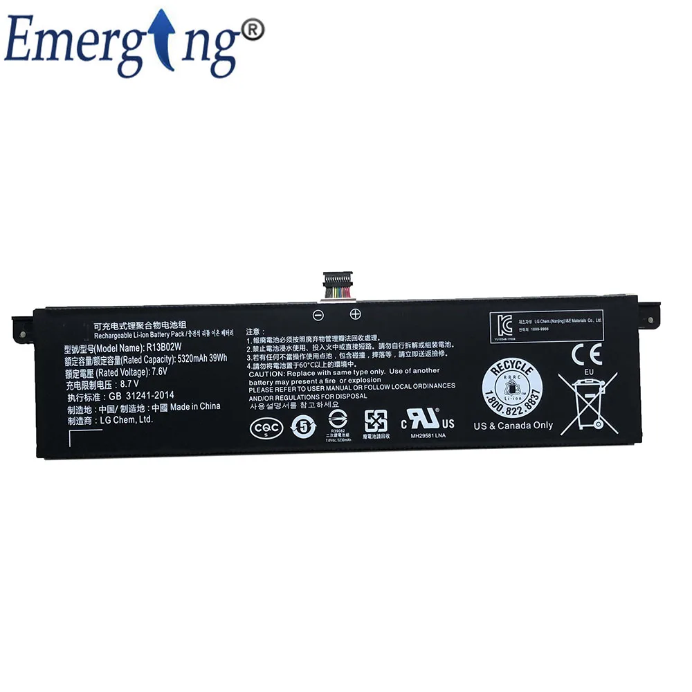 Батарея для ноутбука Xiaomi mi Air 7 6 В 39WH R13B01W R13B02W 13 3 дюйма 161301 01 R13B02W|Аккумуляторы