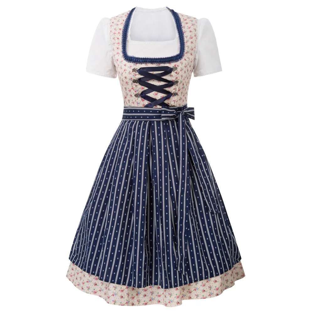 

Women 3pcs Set German Bavarian Oktoberfest Costumes Tops+Dress+Apron Steampunk Gothic Swing Dress Summer Girl Lady