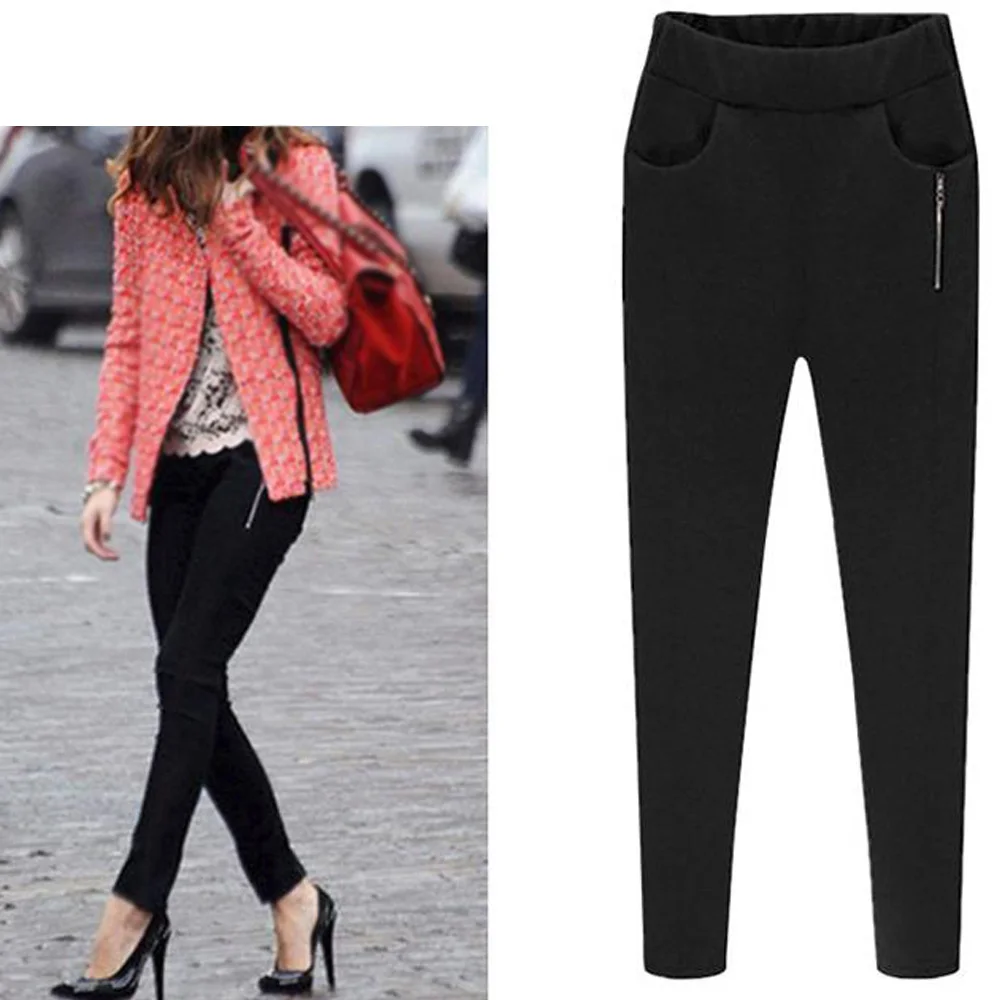 

Plus Size Harem Pants Women Elastic Waist Autumn Winter Black Trousers Casual Warm Fleece Sweat Pants Large Size Clothes 5XL 6XL