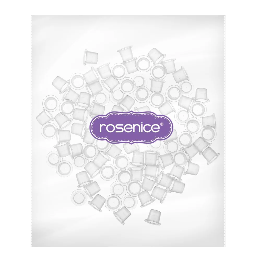 

ROSENICE 100pcs Ink Cups Disposable Small Ink Cap Cups 8mm Pigment Ink Cups for Tattooing (White)