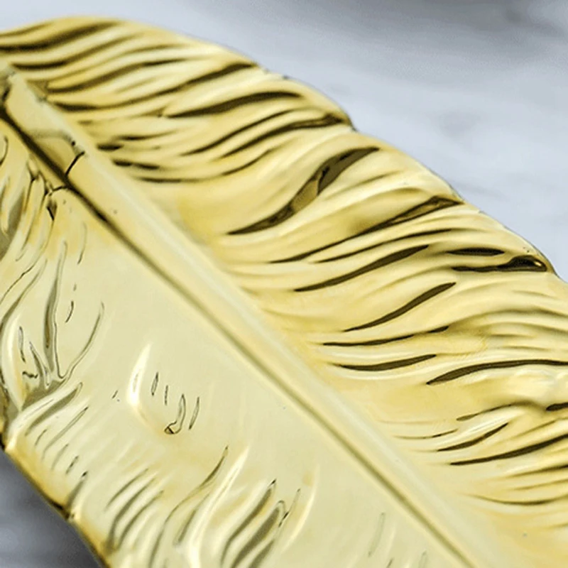 Тарелка для хранения в форме золотого листа керамическая тарелка закуски