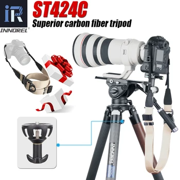INNOREL ST424C Professional Carbon Fiber Tripod Monopod For DSLR Camera Camcorder Fluid Head Birdwatching 42.4mm Tube 42kg Load 1