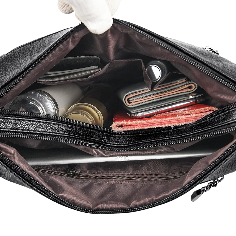 

Commuter Style Women High Quality PU Leather Crossbody Bags Sewing Thread Pattern Shoulder Handbags Female Simple Messenger Bag