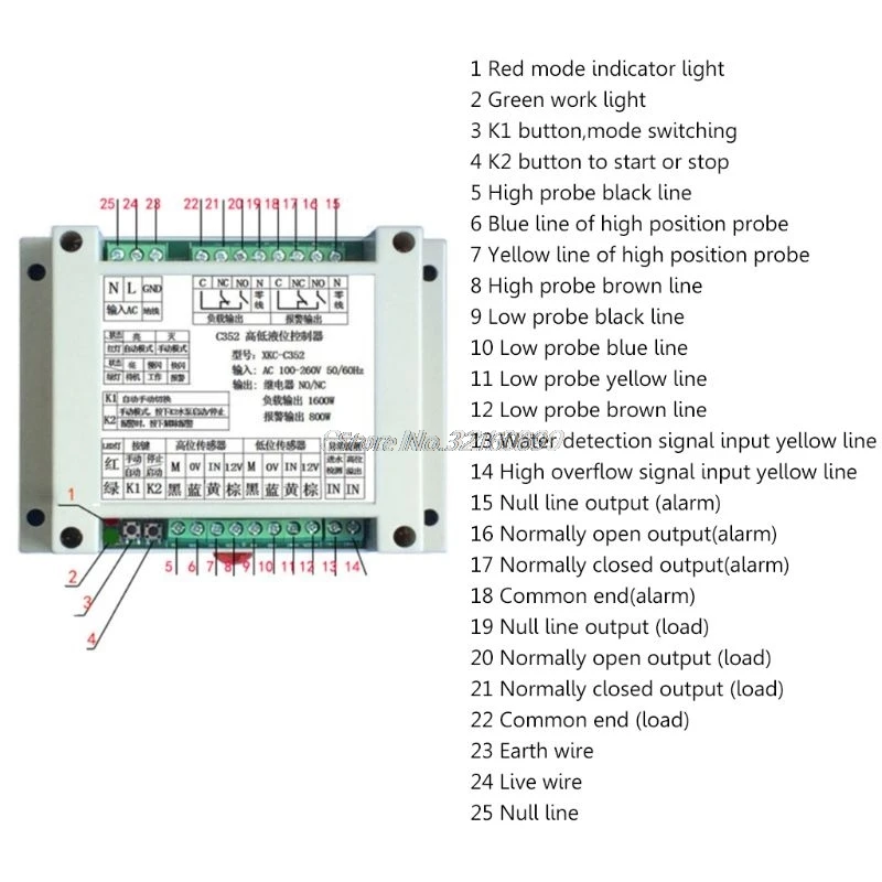 Интеллектуальный детектор уровня жидкости 100 В-220 В переменного тока модуль