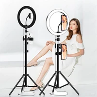 10 selfie led ring light with 1 1m 0 5m tripod phone holders for youtube for photo studio photographic video lighting stream