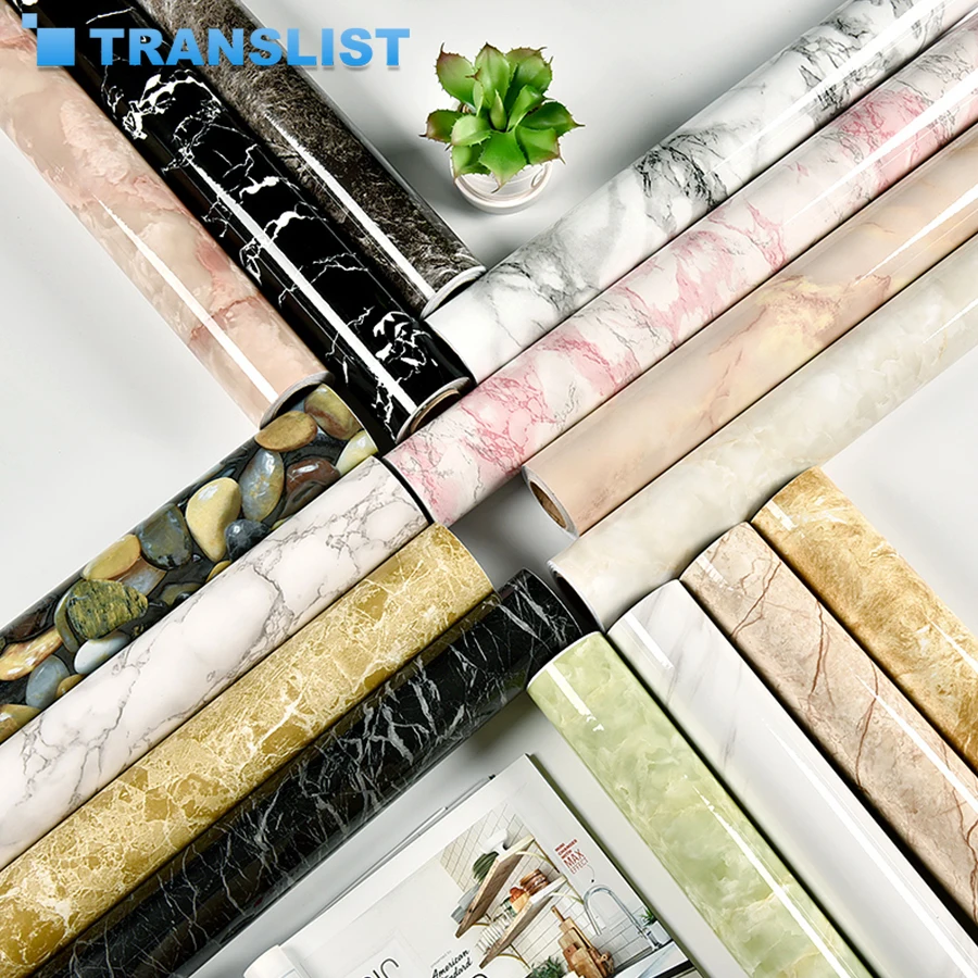 

1M/2M Modern Living Room Furniture Desktop Waterproof Marble Wallpaper Vinyl Self Adhesive Contact Paper Solid Color Home Decor