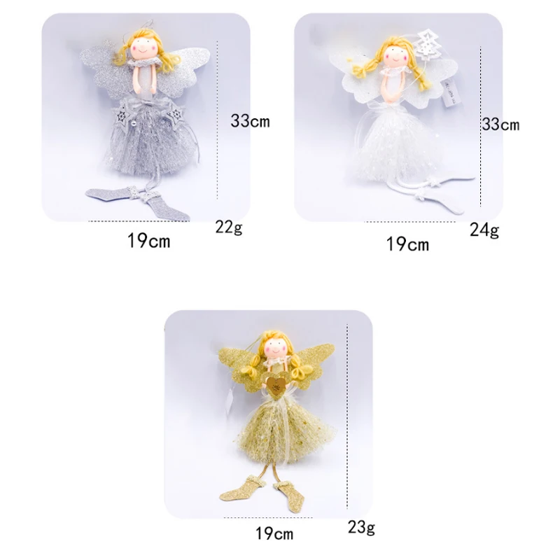 Рождественские украшения тканевая сетка новогодние куклы кулоны ангелы детские
