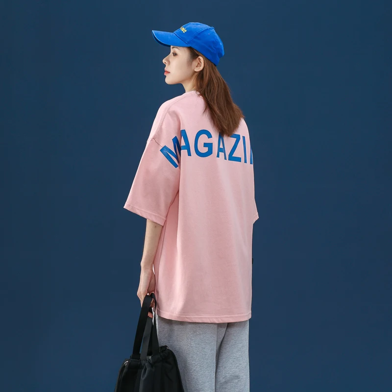 

2021 Summer Short Sleeve T-Shirt Women Tee Shirt Loose Solid Basic T Shirt Women Casual O-neck Tshirt Top Plus Size