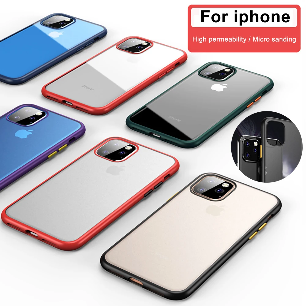 Frosted Black Glossy For iPhone 11 Pro Max Transparent Back Sanding Case Cover | Мобильные телефоны и аксессуары