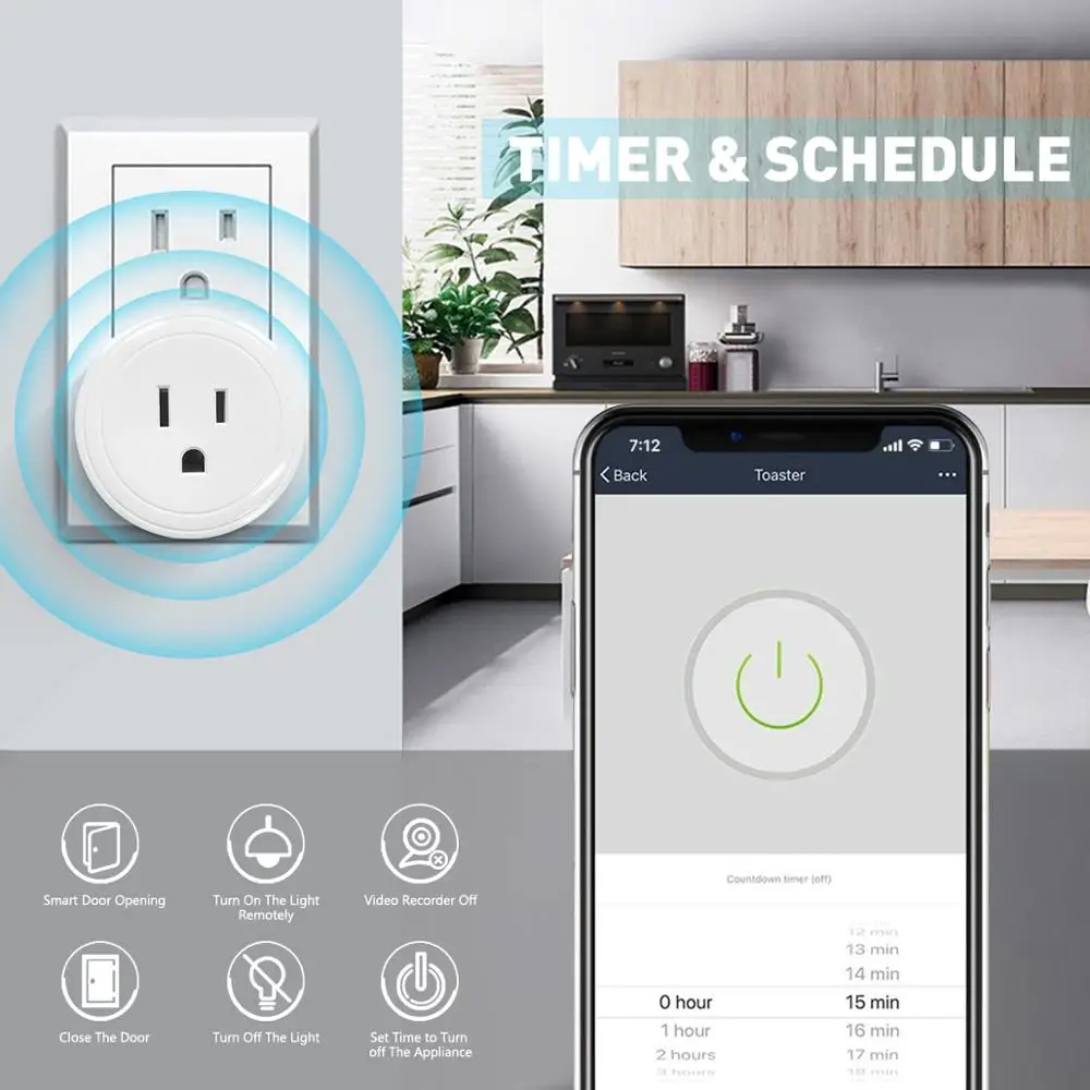 Умная розетка WiFi переключатель беспроводное питание штепсельная вилка США
