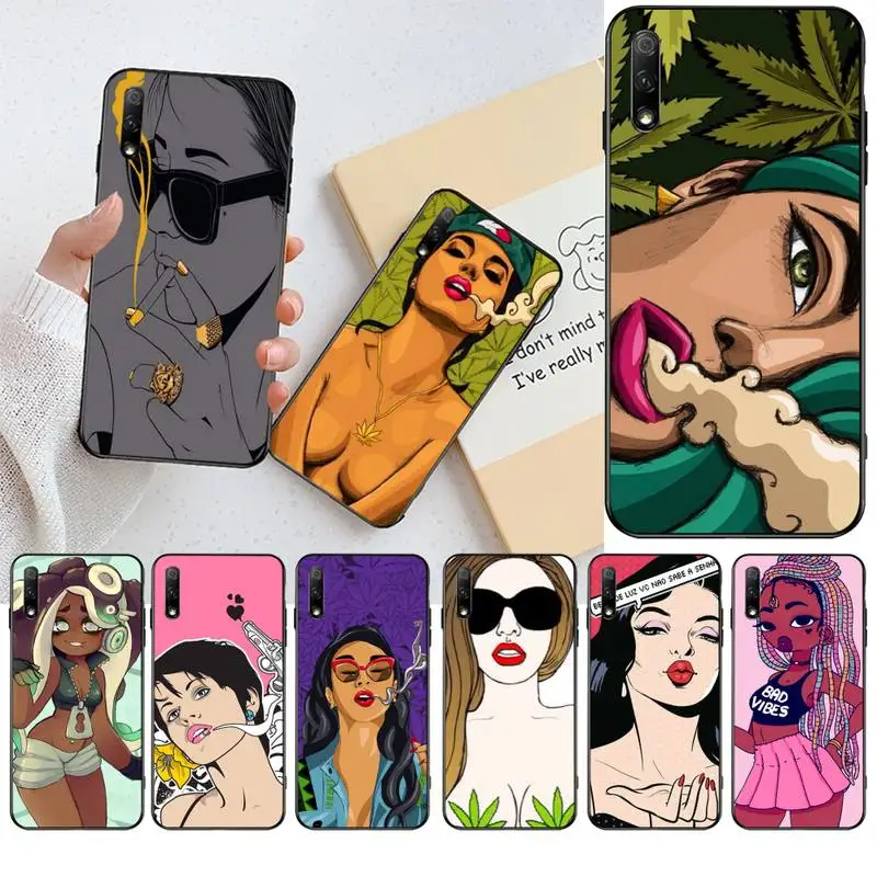 Чехол для телефона HPCHCJHM Art high weed tumblr girl черный мягкий резиновый чехол из ТПУ Huawei