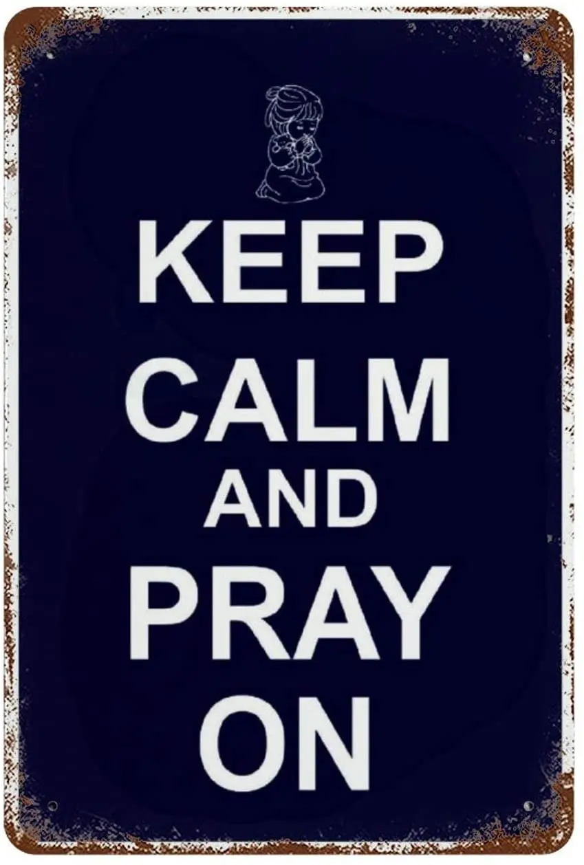 

Новый Винтажный металлический знак Jeartyca, декоративный знак «Keep Calm and Pray on Bible», декоративная христианская парковочная стена