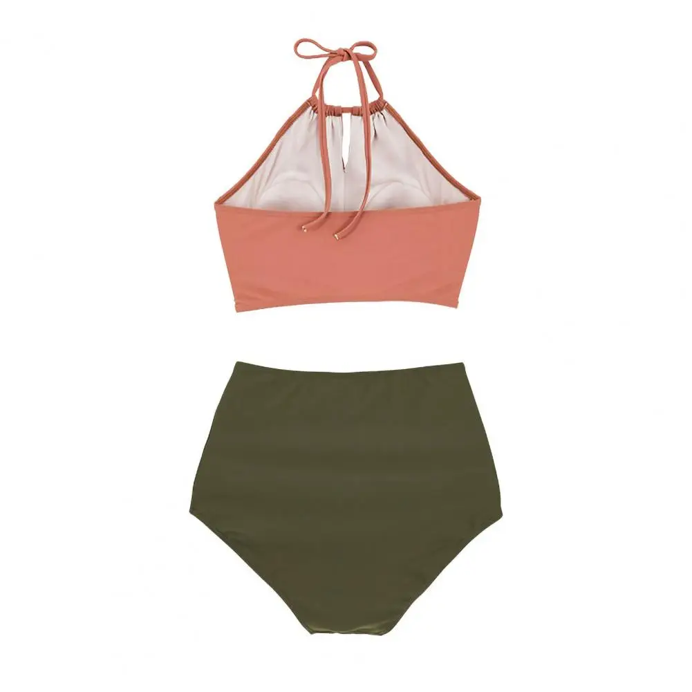 

Sexy Student Swimsuit Drawstring Gathered Bikini Girls Contrast Color Swimwear for Student Student Swimsuit Girls Bikini