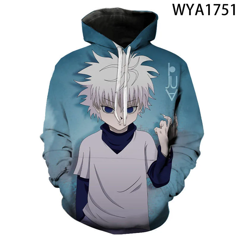 Толстовка унисекс с капюшоном и 3D-принтом HUNTER X Killua | Мужская одежда