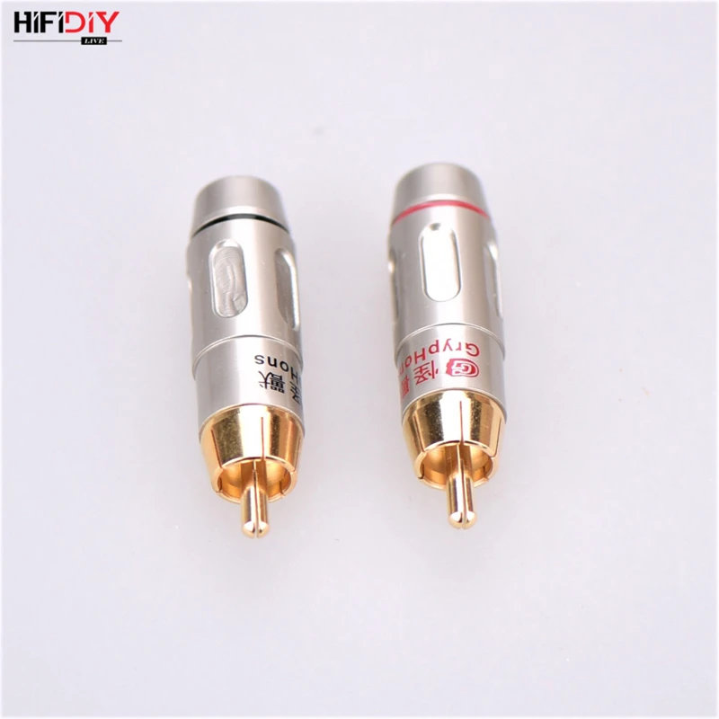 HIFIDIY LIVE 2 шт./компл. RCA штекер аудио сигнала входной кабель провод позолоченный