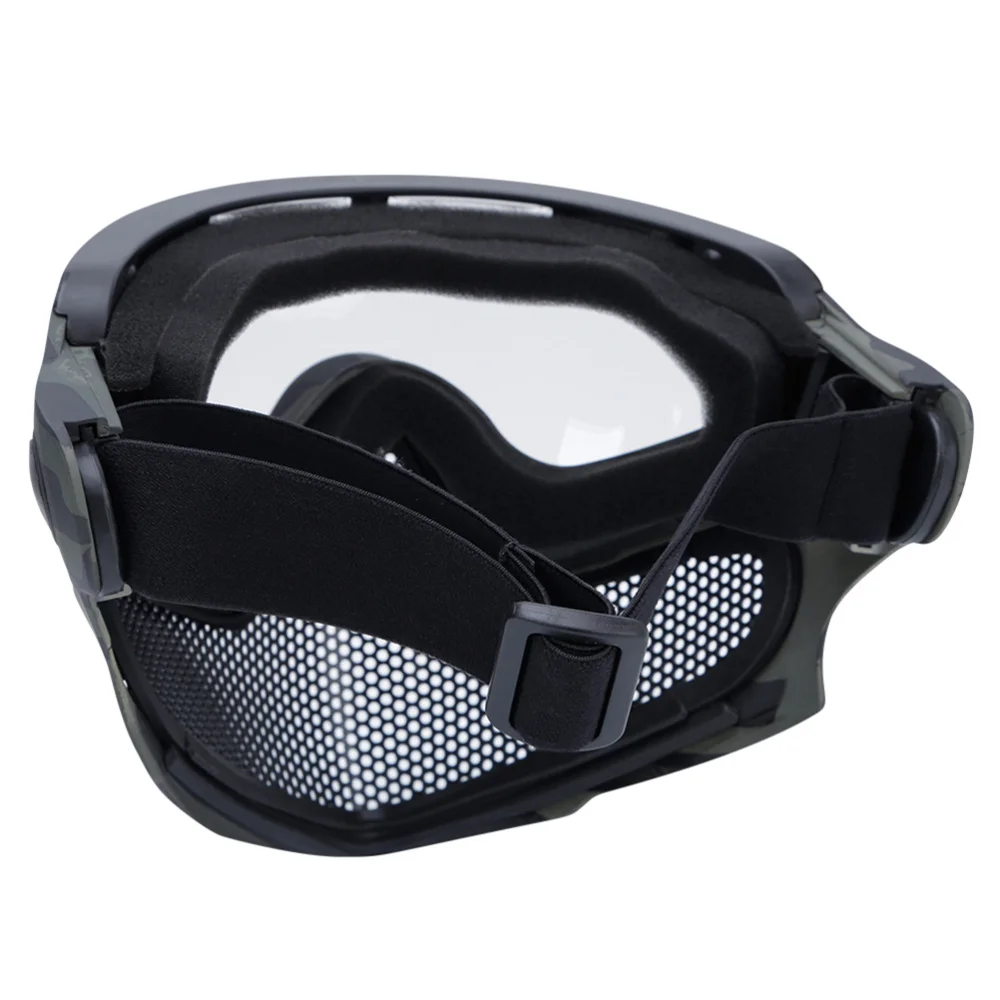 

1PC Dual Mode Combat Mask Outdoor Game Mask Gear Steel Screen Protective Mask for Man Women (Camouflage)