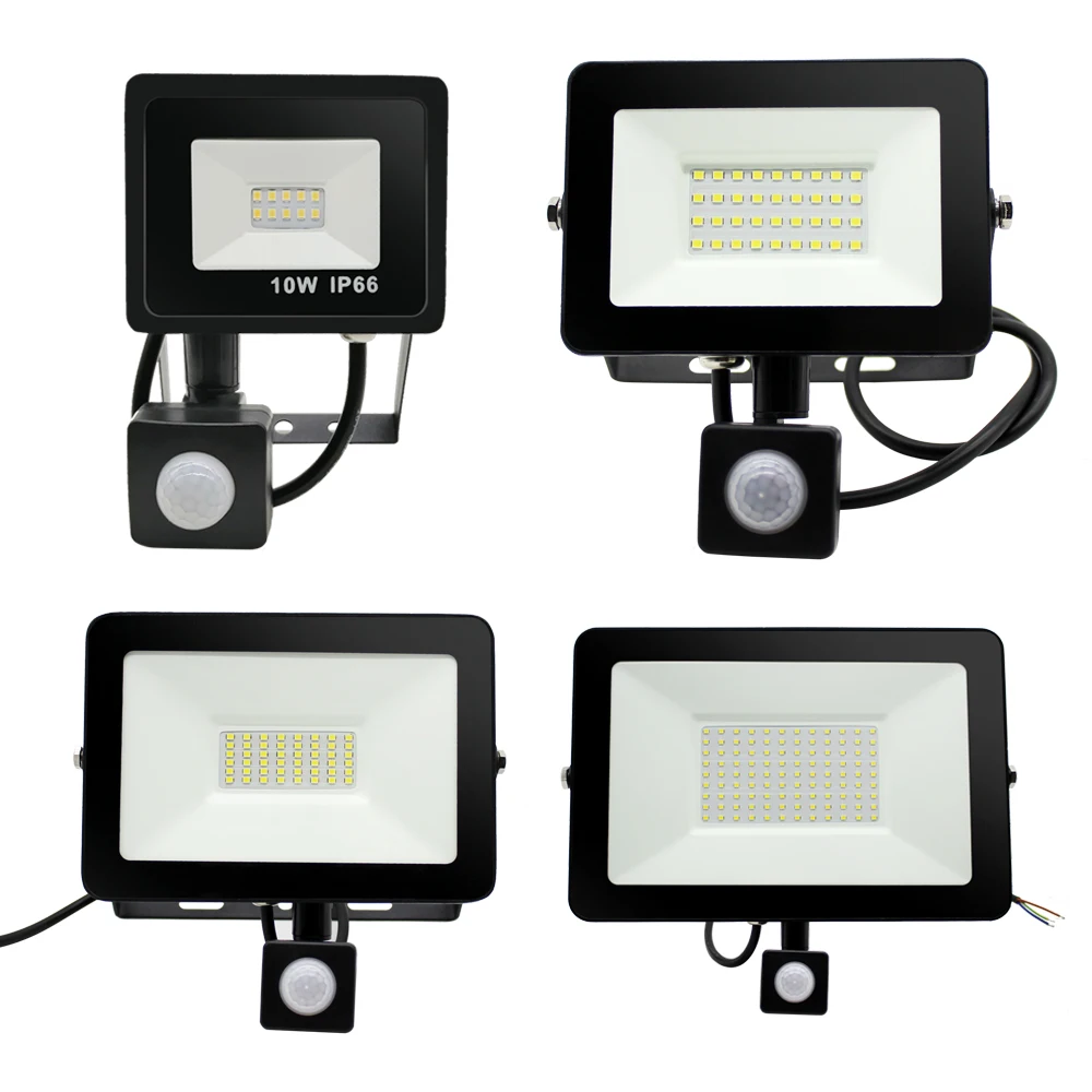 Датчик движения светодиодный прожектор светильник 220V10W 30W50W100W IP65 Регулируемый