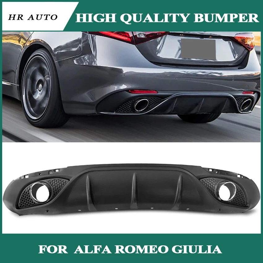 Задний бампер для губ Диффузор с выхлопной Alfa Romeo Giulia Sedan 4 двери 2016 2017 Quadrifoglio TI