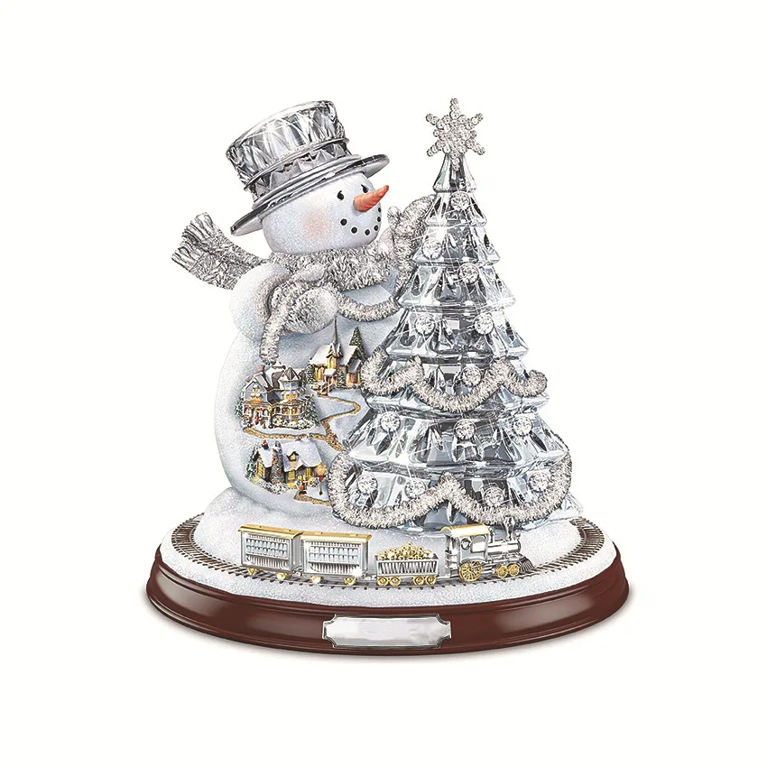 

Christmas Tree Rotating Sculpture Train Decorations Paste Window Paste Stickers Christmas Decorations for Home Adesivos de pared