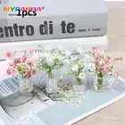 Набор миниатюрных розовых цветочных ваз из жасмина в масштабе 1:12 для кукольного домика, аксессуары для украшения, мебель для домашнего декора, имитация горшечных растений