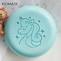 unicorn acrylic soap stamp natural transparent custom stamps for making soap chapter with handle handmade seal z0560ta
