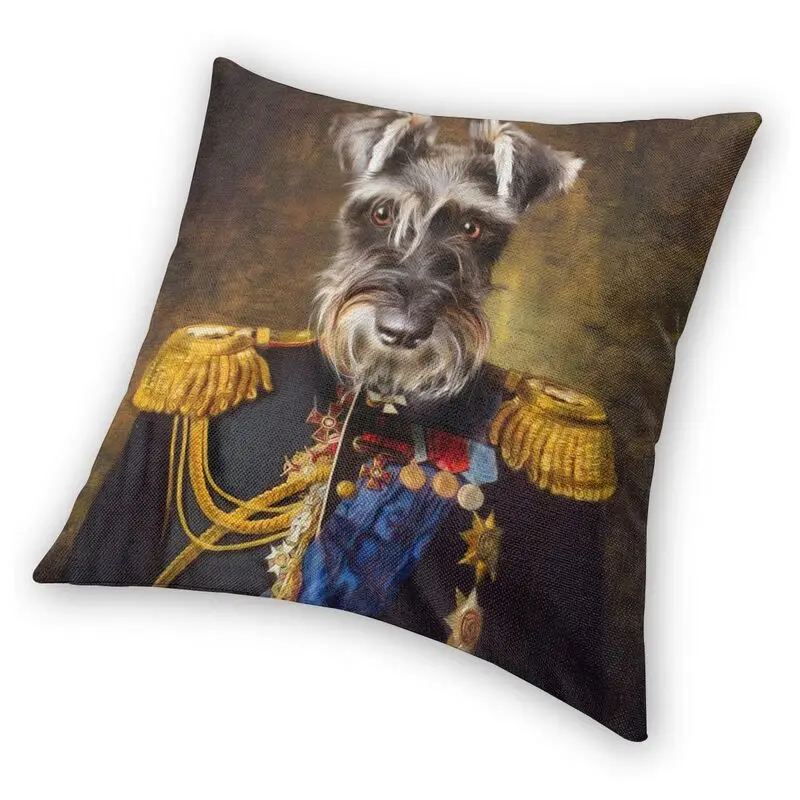 Модные миниатюрные шнауцер собака портрет декоративная наволочка для подушки