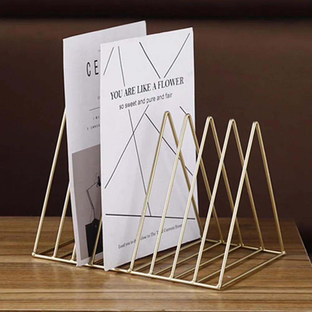 Ins книжная полка настольный металлический блок для книг офисные газеты журналы