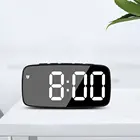 Зеркальный будильник многофункциональные светодиодные цифровые часы Голосовое управление Повтор времени температура дисплей ночной режим цифровой дисплей