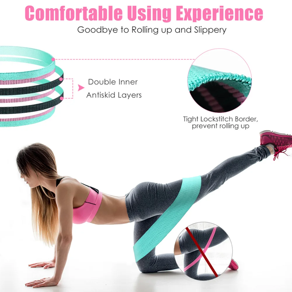 

1 Set 3Pcs Woman Exersice Resistant Bands Practical Yoga Belts (Assorted Color)