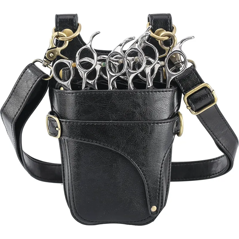 

Professinal genuine leather Barber hairdressing pouch for hair clippers comb shear