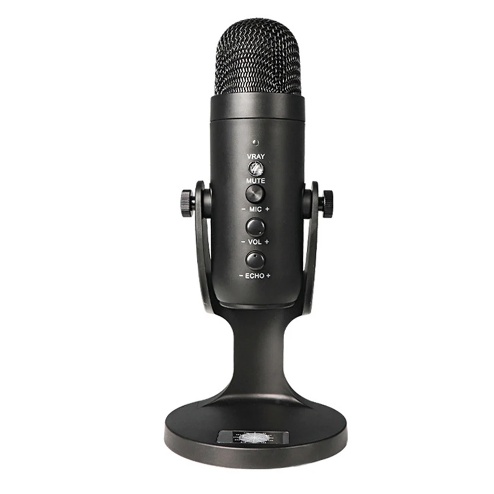 Конденсаторный USB микрофон для компьютера студийный с поп фильтром игр и