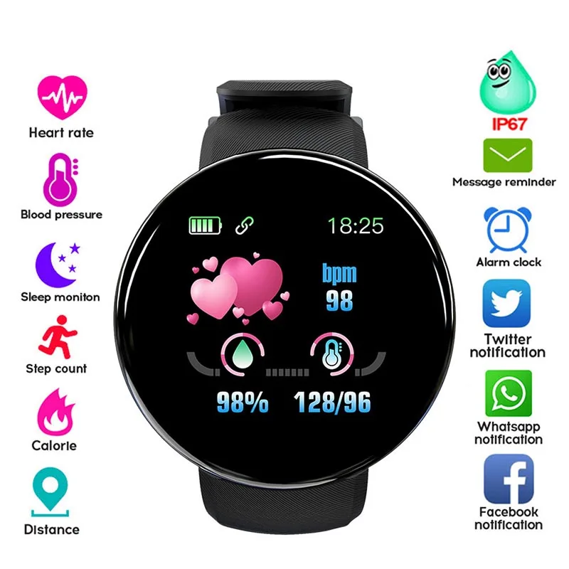 

UIAUSA 2021 New Smart Watch Men Full Touch Screen Sport Fitness Watch IP67 Waterproof Bluetooth For Android ios smartwatch Men