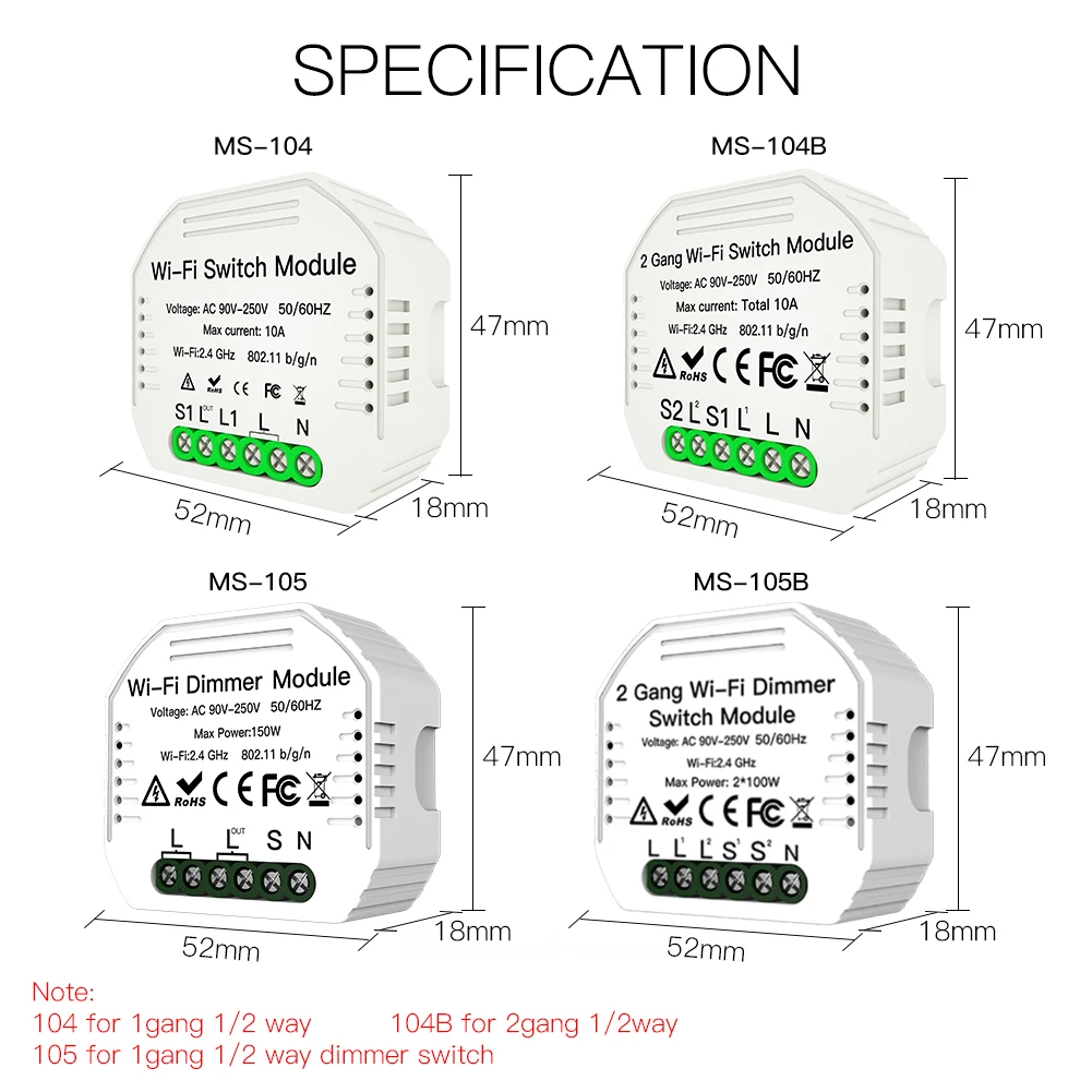DIY Мини WiFi умный светильник Модуль диммера умная жизнь Tuya дистанционное