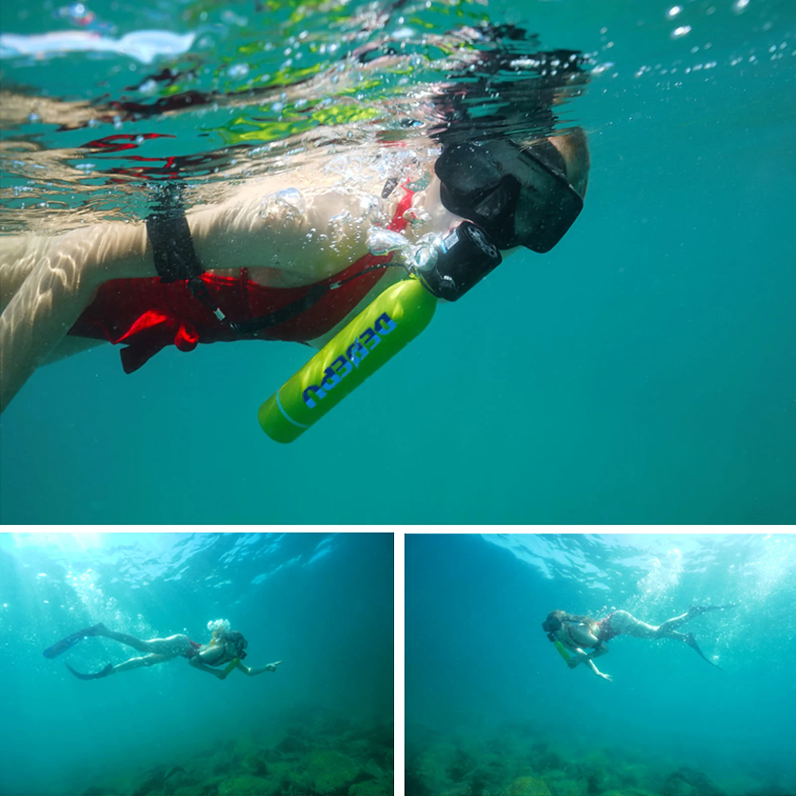 

0.5L Air Cylinder Scuba Tank Oxygen Cylidner 10 Minutes Capability Diving Oxygen Underwater Breathing Device Snorkeling