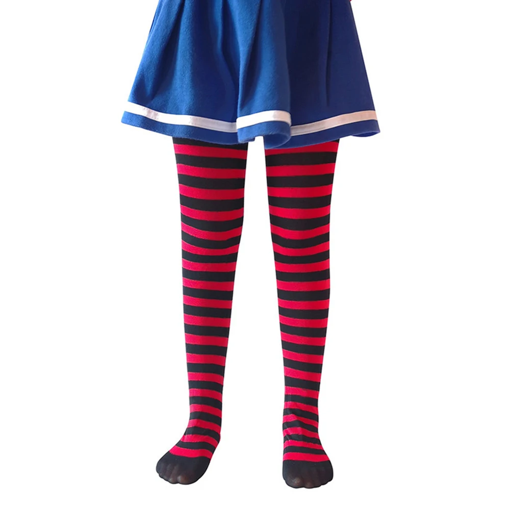 Колготки для девочек на Хэллоуин в полоску 5 8 лет вечерние детские чулки костюмы