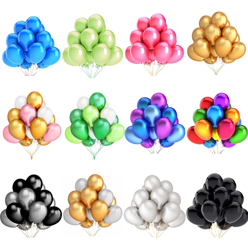 10/20/30pcs 10/12 inch Glossy Pearl Latex Balloons Birthday Party Wedding Colorful Inflatable Decor Ballon Kids Toys Air Balls