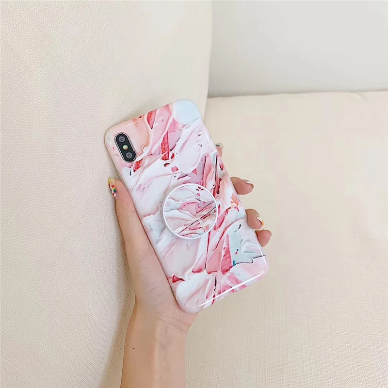 Милый розовый чехол для телефона с динозавром для iphone 11pro max 7 8 Plus, мягкий чехол IMD Для iphone X, задняя крышка, чехол с кольцом