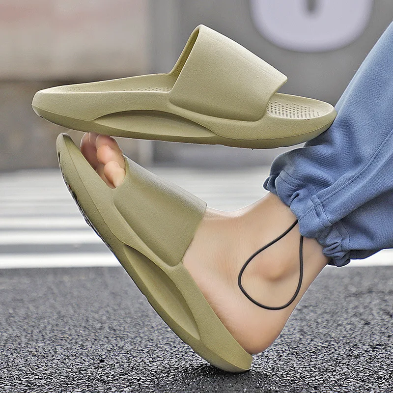 

Slippers Women for Home Summer Fluffy Rubber Slides Soft Flip Flop Man Shoes 2021 Flats Casual Beach Platform Sandals Slippers