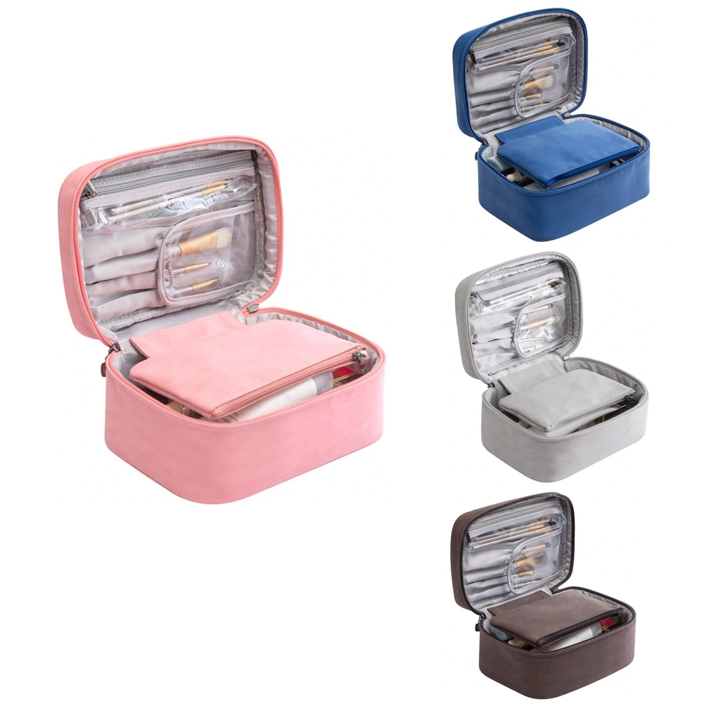 

Convenient travel cosmetic bag with cosmetic brush holder storage bag simple large-capacity bag travel toiletries bag