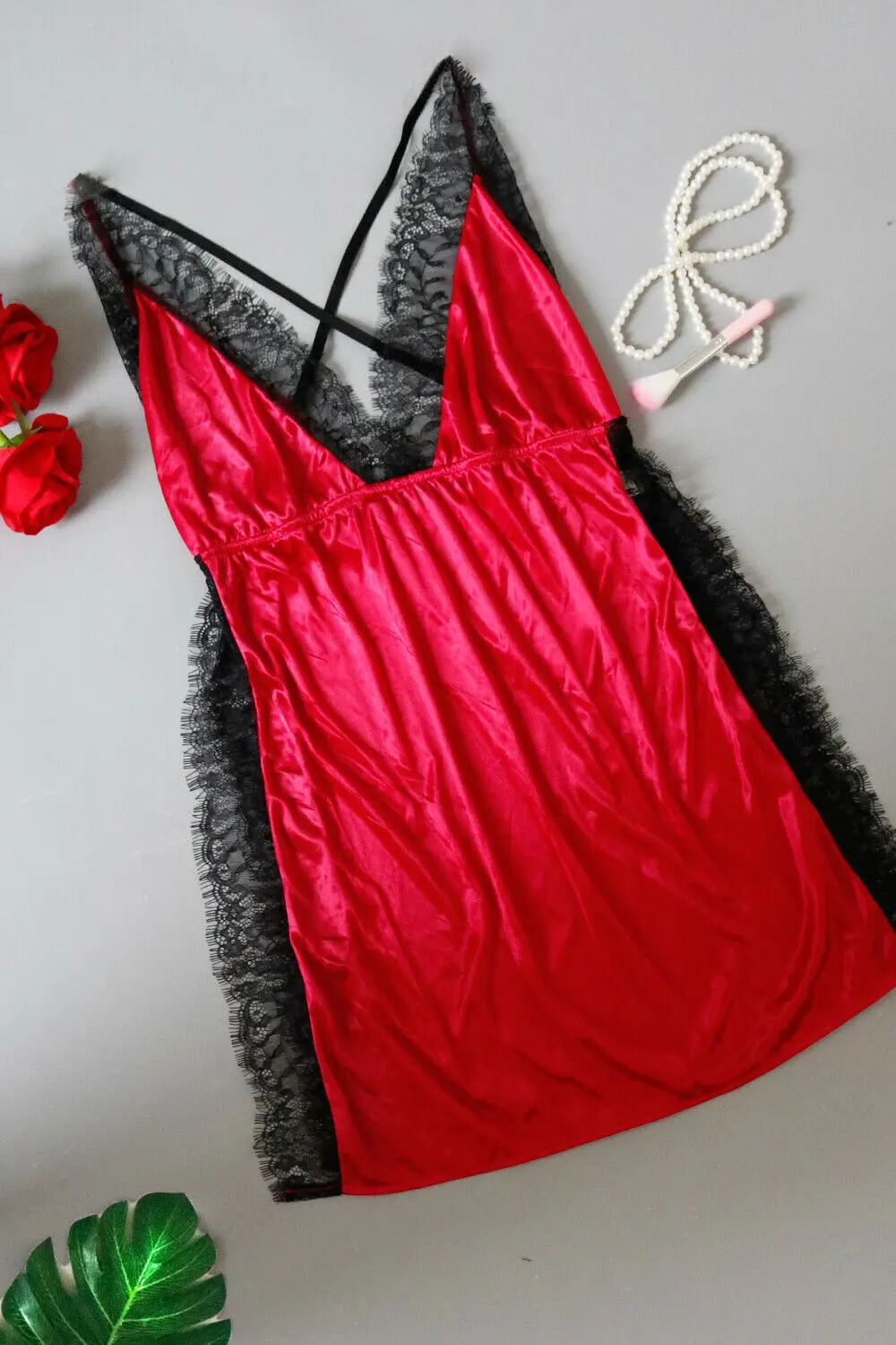 Новинка 2020 женское кружевное нижнее белье с V-образным вырезом комбинация пижама