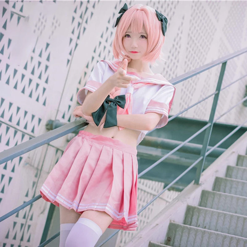 Косплей Костюм Аниме Fate Apocrypha Astolfo школьная форма японской студентки парик лук