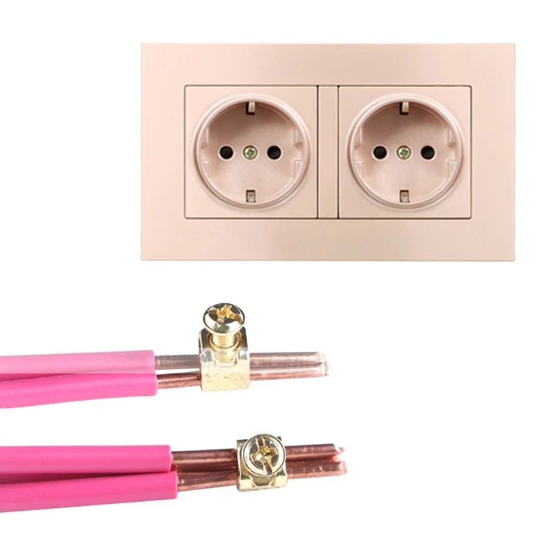 

146 Model EU Plug Electrical Wall Socket Indoor Replaceable Socket Panel Four Holes Power Outlet for Bedroom Living Room X37B
