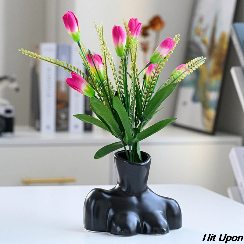 

Resin Living Room Garden Decoration Bust Sculpture Vase Nordic Female Body Art Ornament Room Flower Decorative Pot Aesthetic