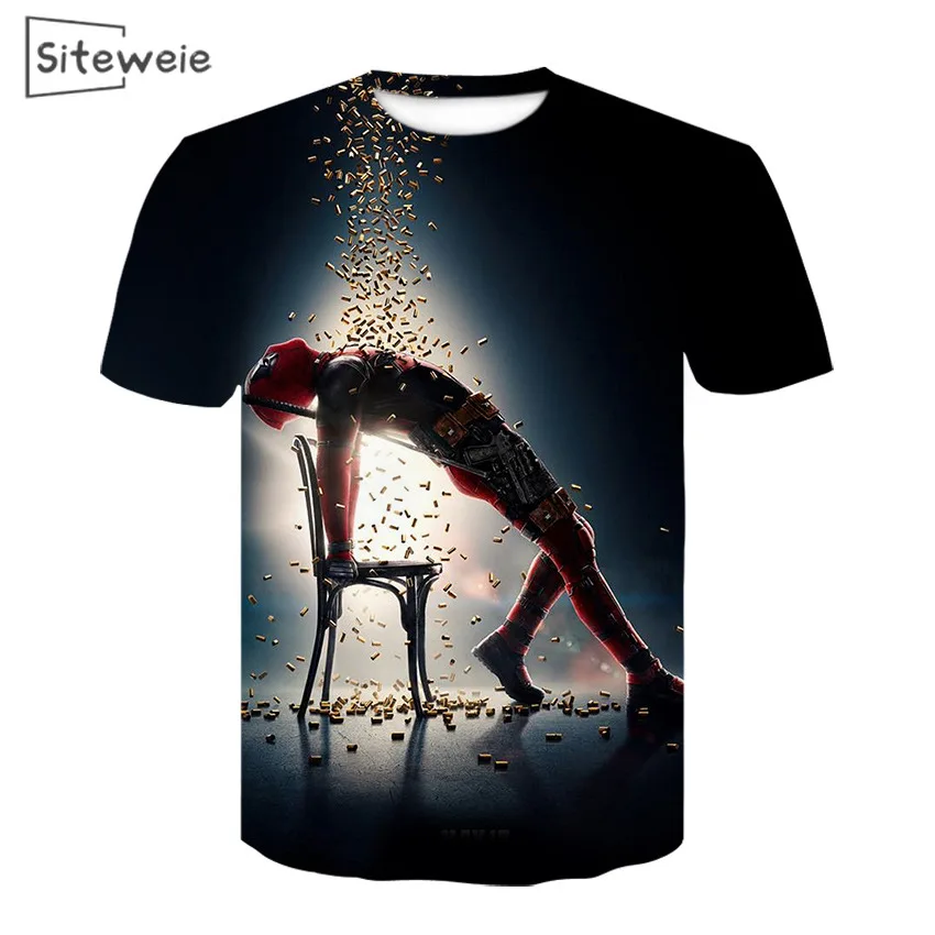 Новинка 2020 Мужская футболка SITEWEIE с 3D принтом топы в стиле панк футболки для