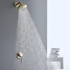 Набор для ванной комнаты Tuqiu, матовый золотой круглый дождевой смеситель для душа, настенный никелевый смеситель для душа, насадка для душа для ванной комнаты