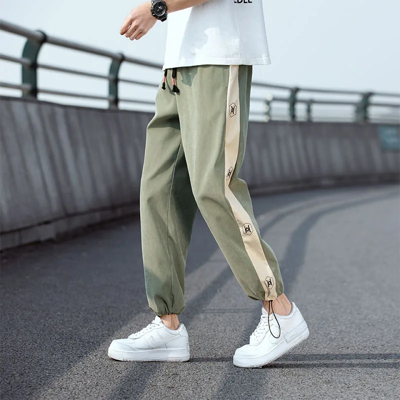 

Thin casual pants men's 2021 spring and summer new fashion brand men's nine-point harem pants men's tooling long pants