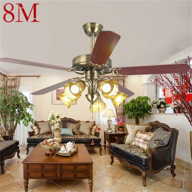 

8M Classical Ceiling Fan Light Big 52 Inch Modern Simple Lamp With Remote Control LED For Home Living Room