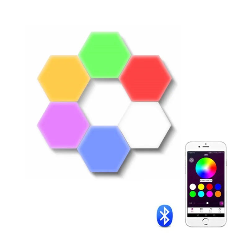 

Bluetooth APP Control Modular Honeycomb Lights DIY Assembly Hexagonal Quantum Lights Free Stitching Wall Decoration Smart Lamps