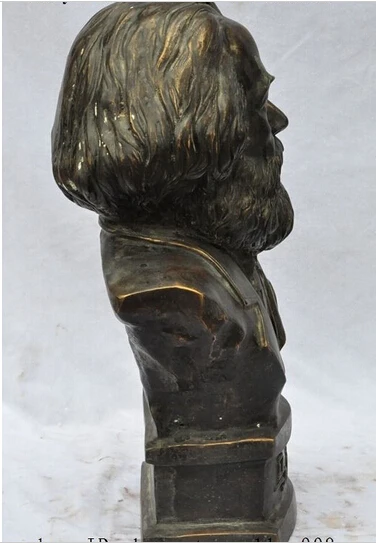 ---415+++German Proletariate Leader philosophe Bronze Karl Heinrich Marx Head Bust Statue | Дом и сад