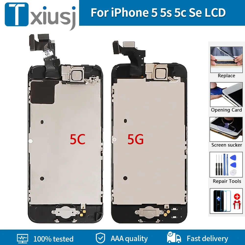 

AAA+++LCD Display For iPhone 5g 5s 5c 5se LCD Screen Touch Screen Digitizer Assembly Replacement Test No Dead Pixel